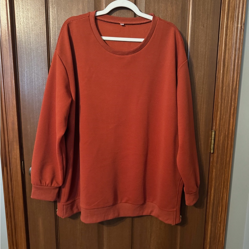 Warm Orange Ribbed Sweater